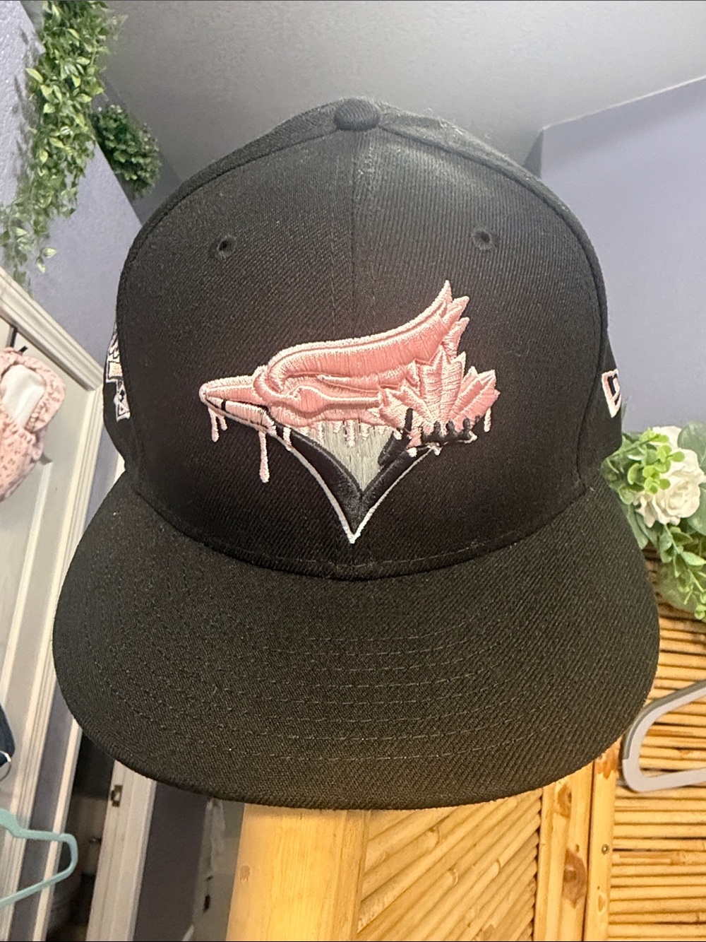 New Era Black 950 Snapback Cap with Pink Drip Logo